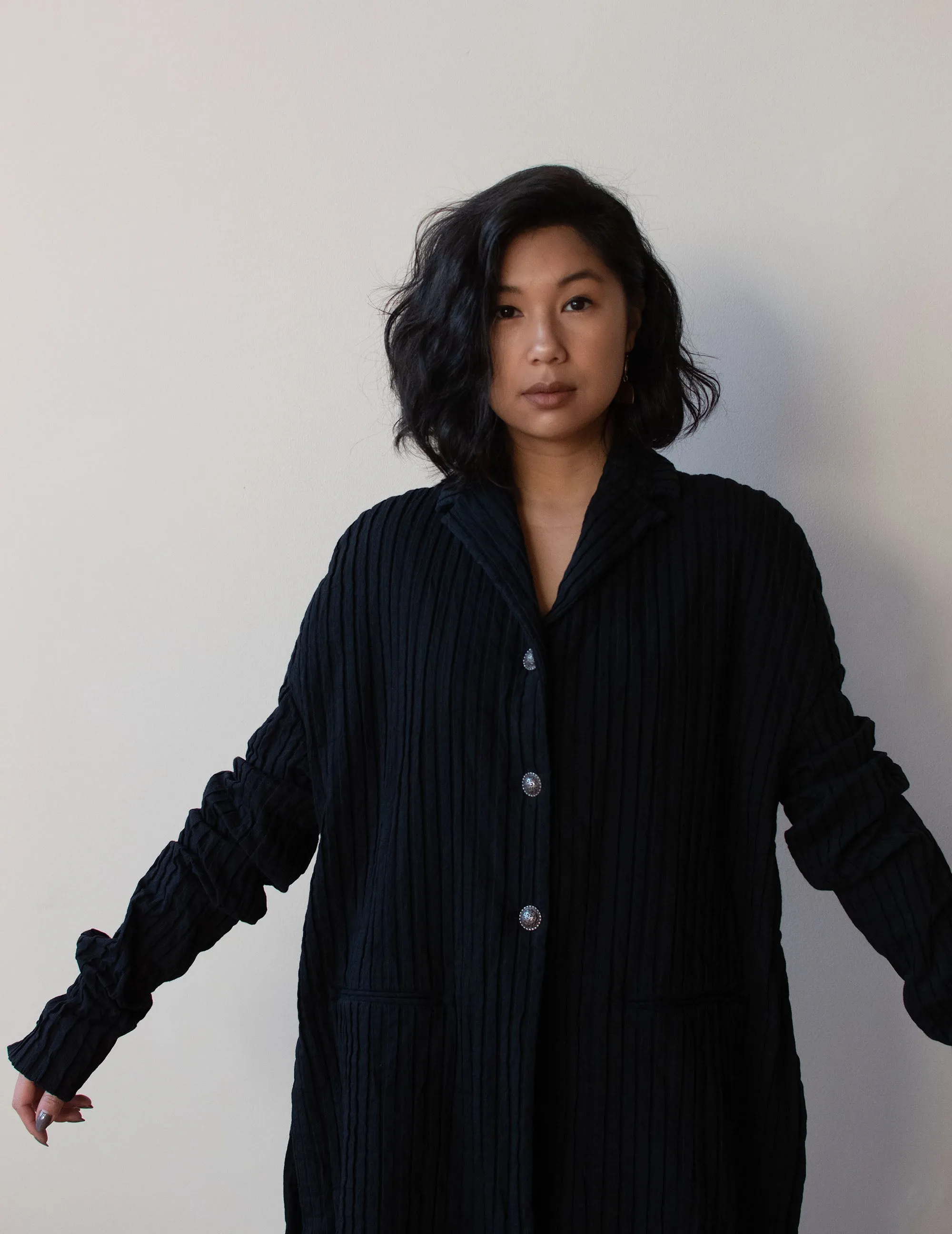 1990s Textured Black Jacket | Romeo Gigli