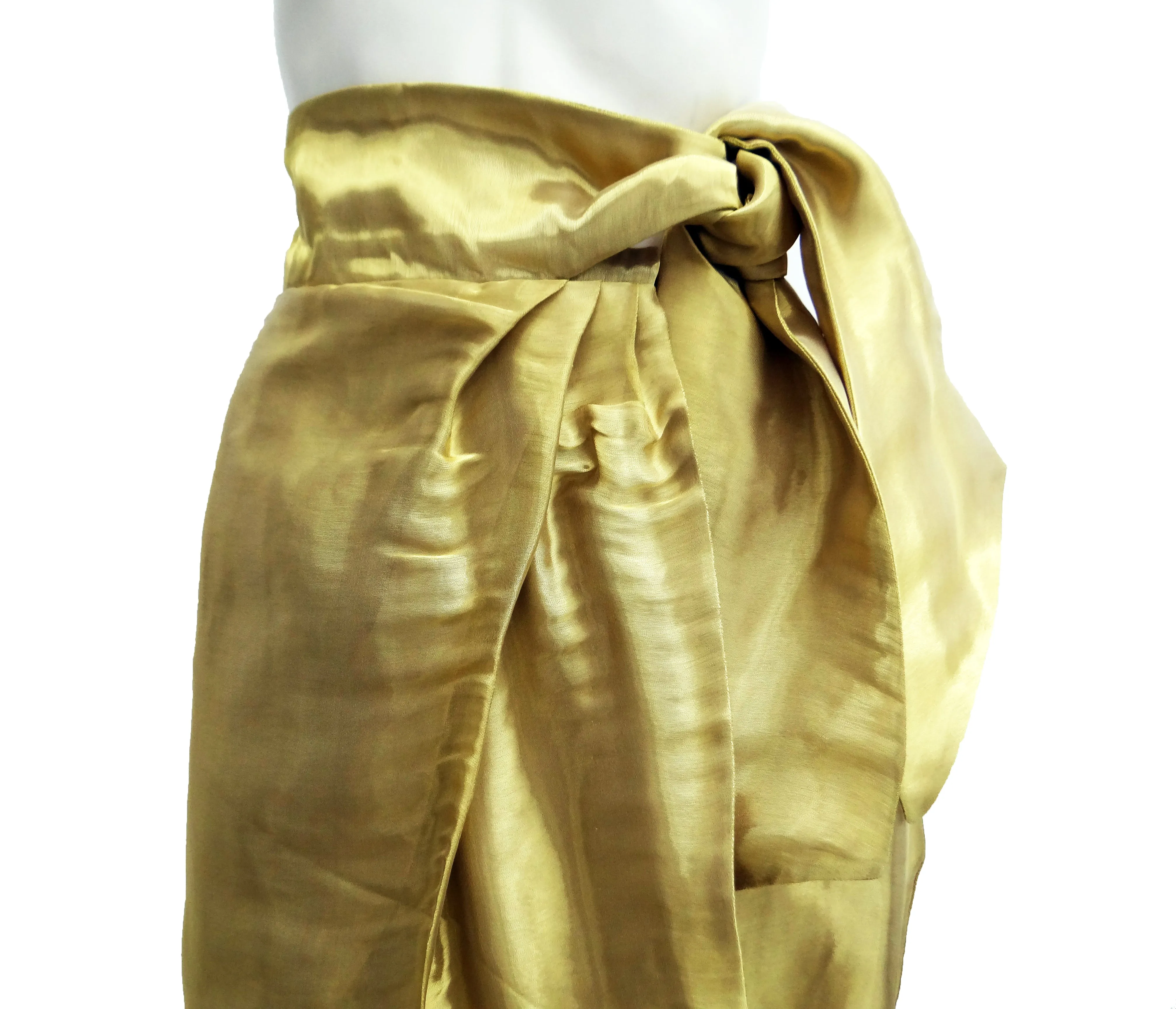 Issa Liquid Gold Organza Wrap Skirt, UK8