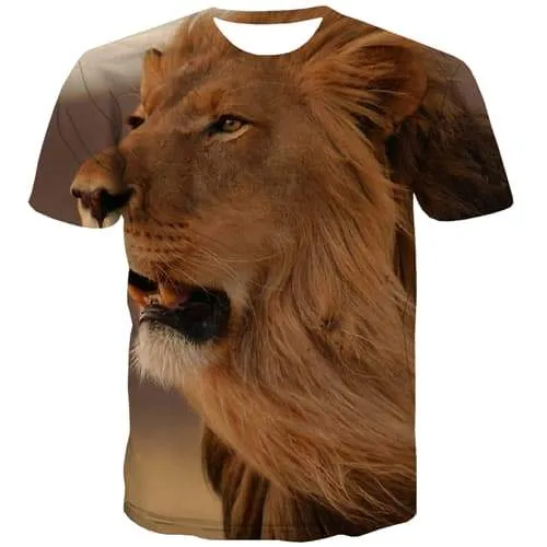 Lion T-shirt Men Animal T-shirts 3d Hip Hop Tshirts Casual Harajuku T shirts Funny Leisure Shirt Print Short Sleeve Hip hop