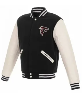 NFL Atlanta Falcons Letterman White and Black Jacket