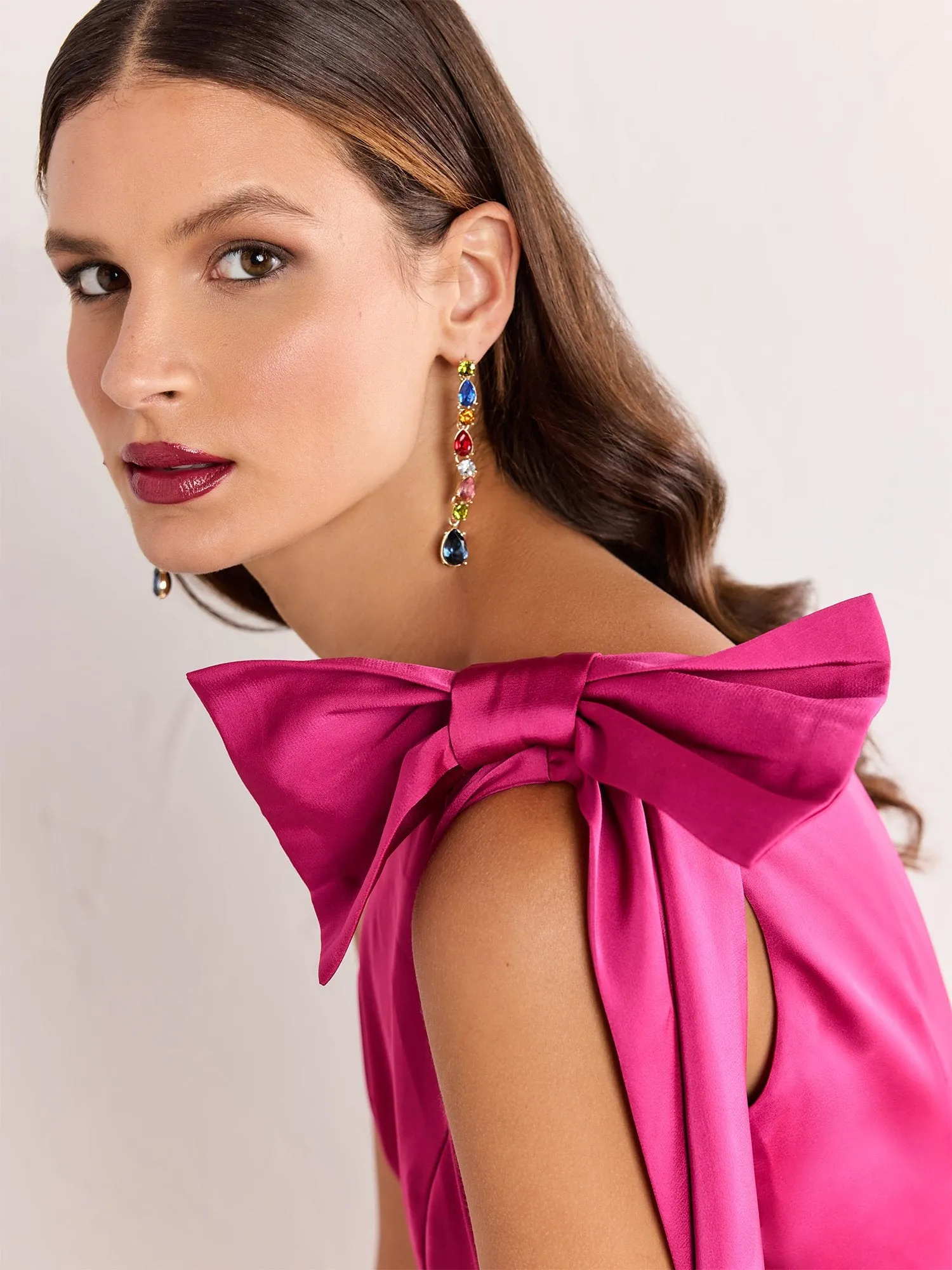 One-Shoulder Bow Wide Leg Jumpsuit - Lena