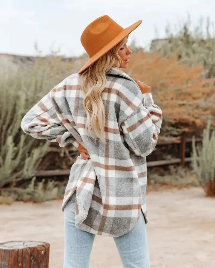 Plaid Oversized Shacket for Women