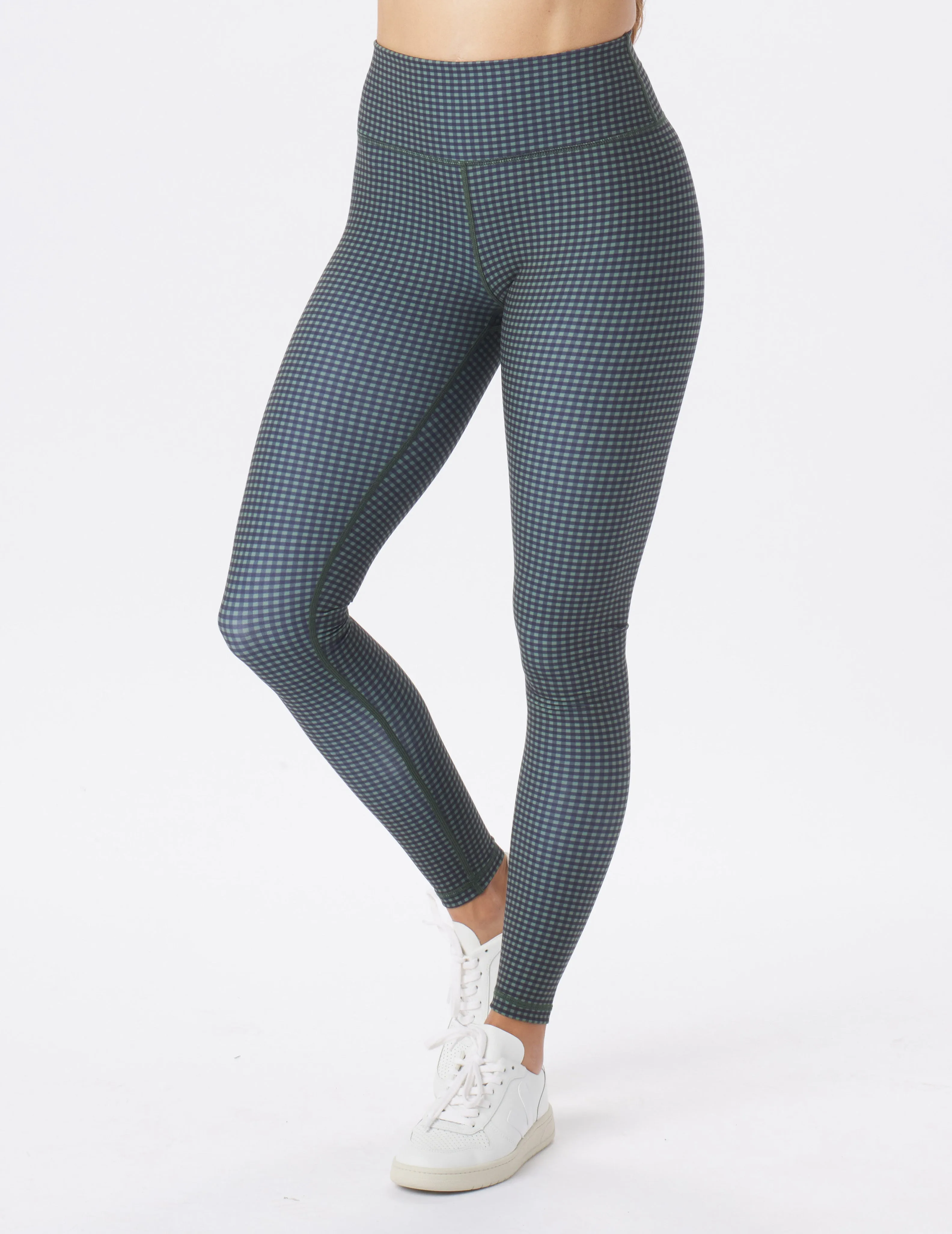 Sultry Legging: Black/Chive Gingham Plaid