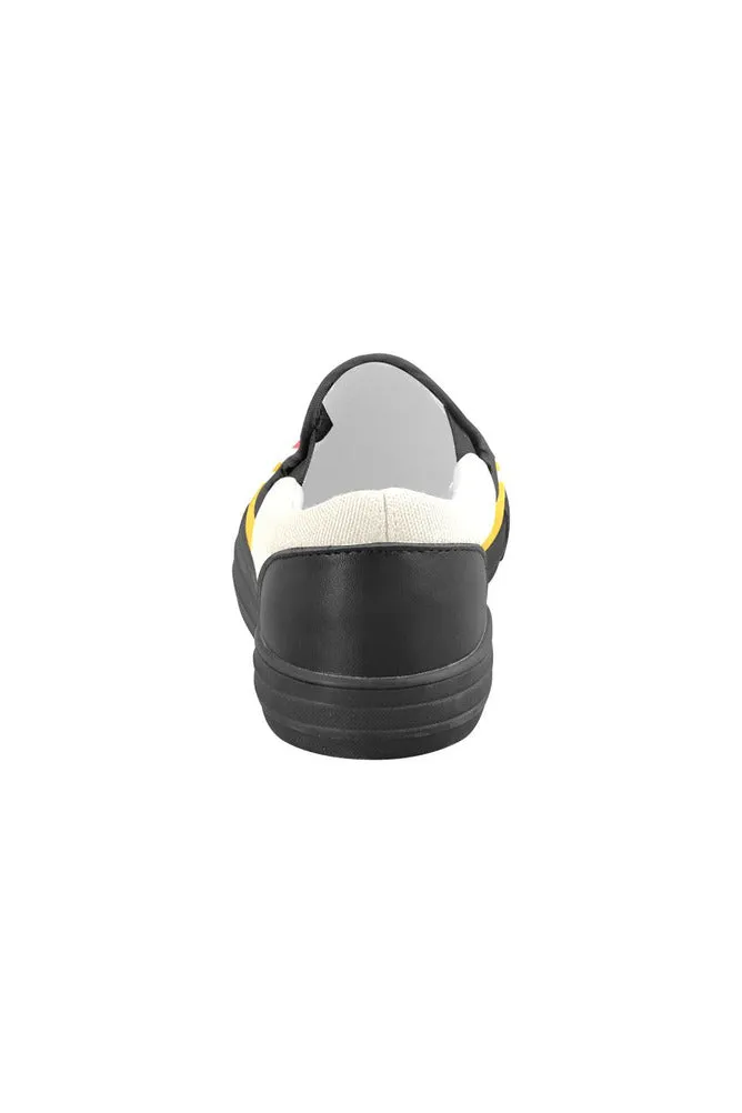 Two-toned Striped Men's Slip-on Canvas Shoes