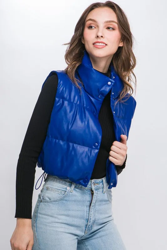 Went West Vegan Leather Puff Vest
